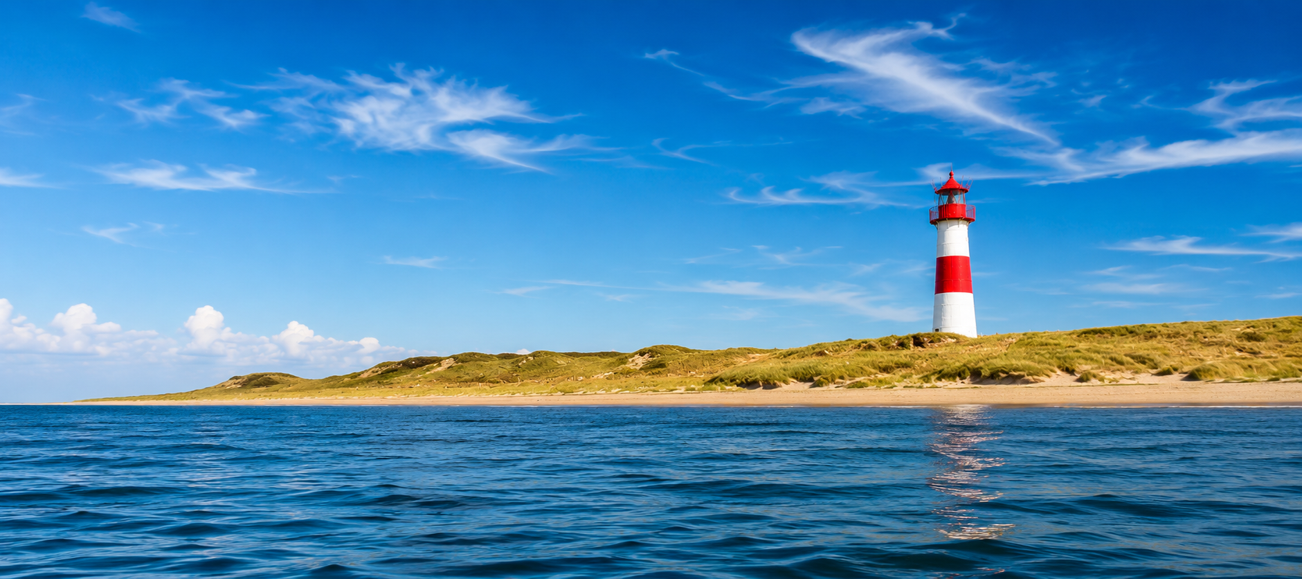 Lighthouse on the coast as a symbol of orientation